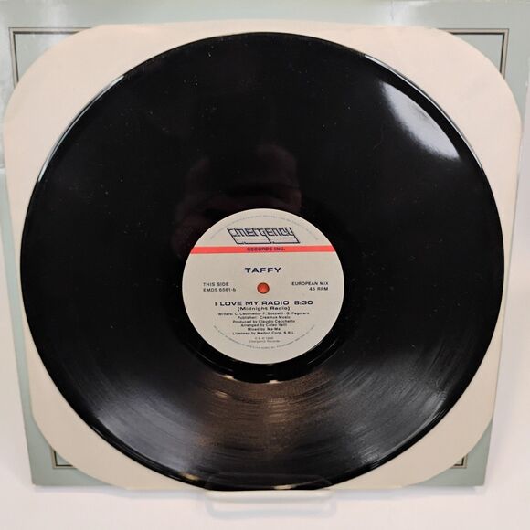 VTG Taffy ~ I Love My Radio 12" Vinyl Maxi-Single 1986 Emergency Records #6561 - Picture 5 of 6